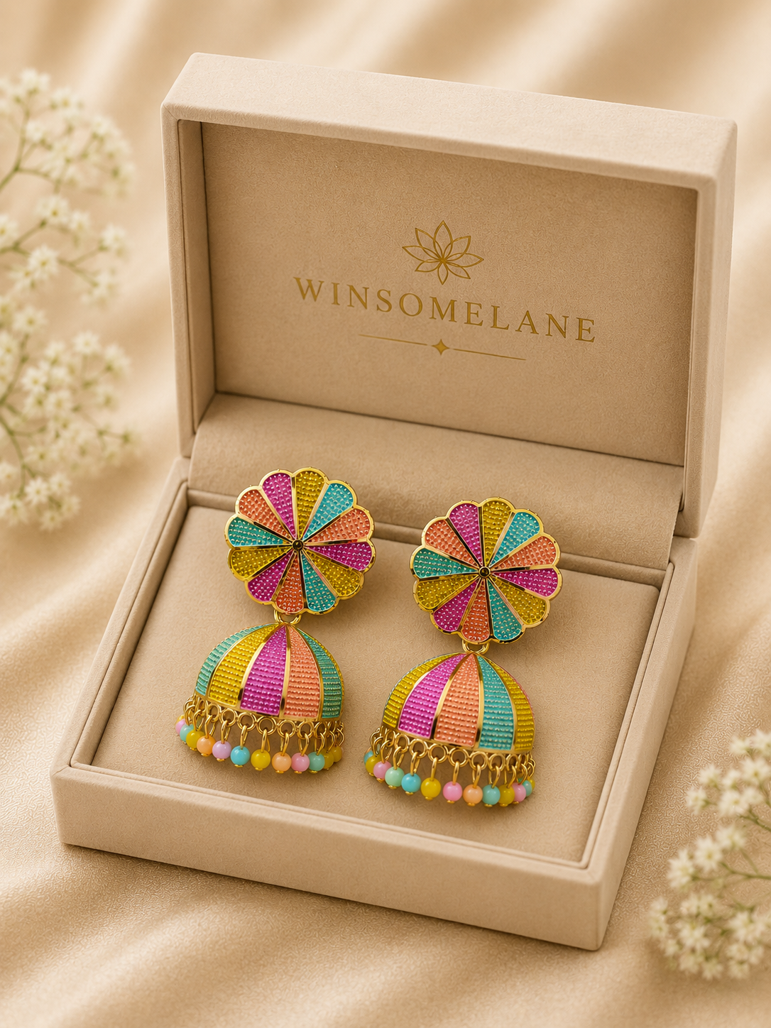 Trendy Crystal Earrings - Pastel Multicolor Combination