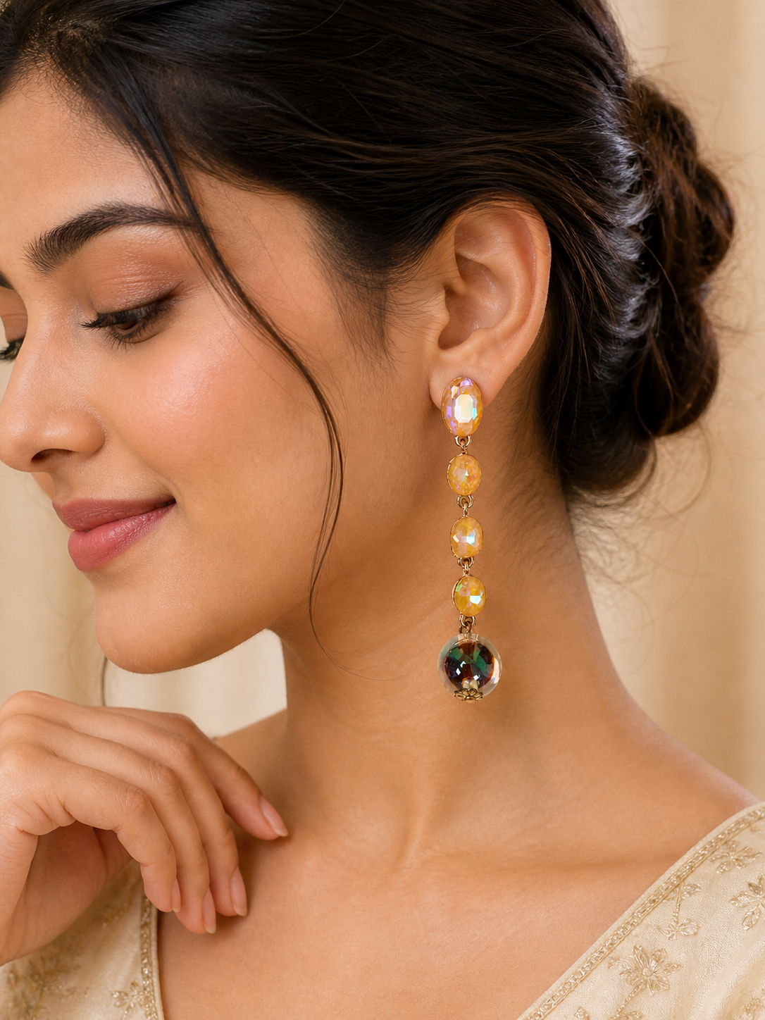 Ruby red crystal earrings